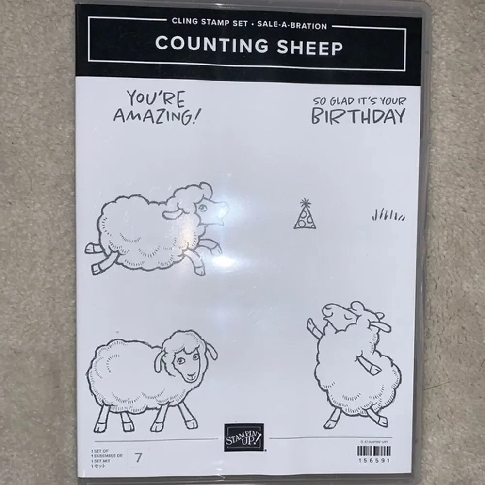 Stampin Up Counting Sheep Retired Sale A Bration Happy Birthday Stamp Set Rubber
